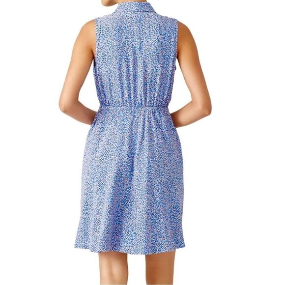 Kate Spade Blue Petals Collared Sleeveless Mini Dress - Picture 4 of 15